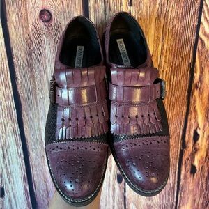 Donna Piu Burgundy/Purple and Black Leather Oxfords